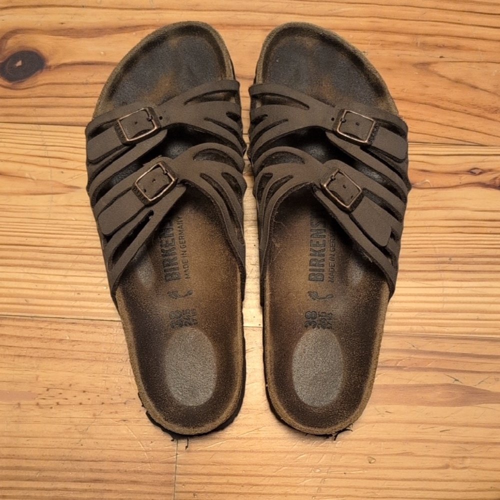 Birkenstock Dark Brown Double Buckle Sandals
